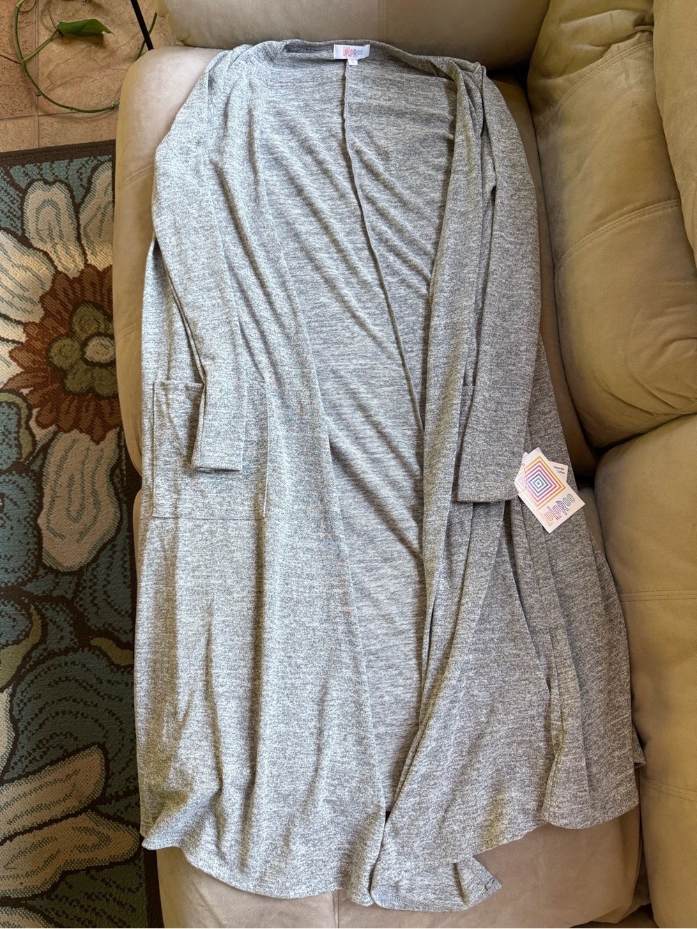 LuLaRoe Heather Gray Open-Front Duster Cardigan